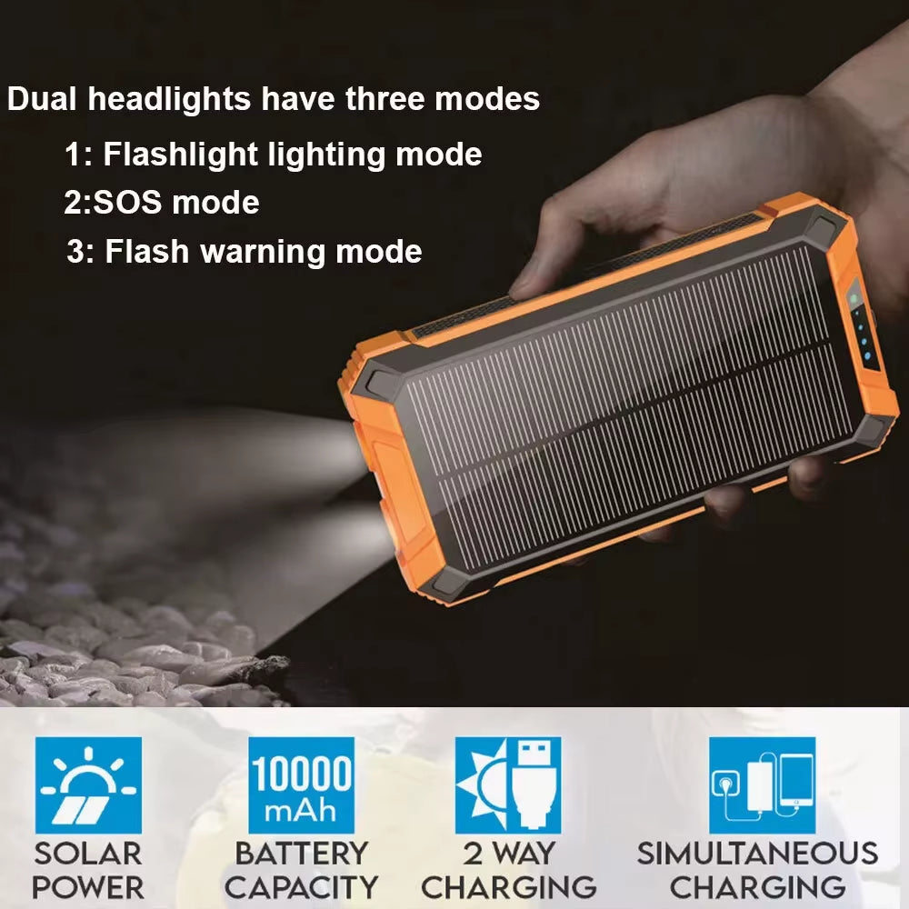 Portable 50000Mah Solar Power Bank USB Pack Battery Wireless Charger for Phone